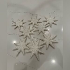 Kirklands Glittering White Star Ornaments